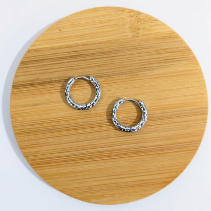 Créoles rondes martelées 18mm