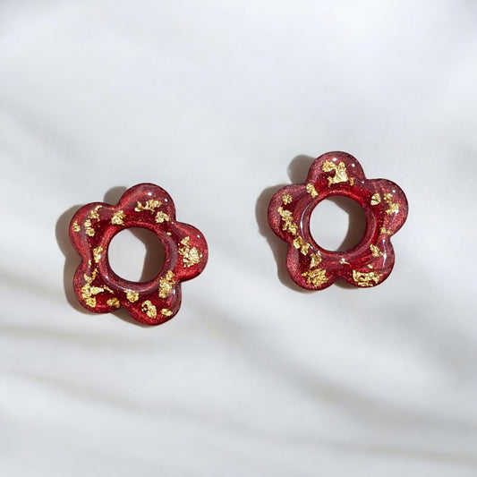 Pampilles fleurs dorées